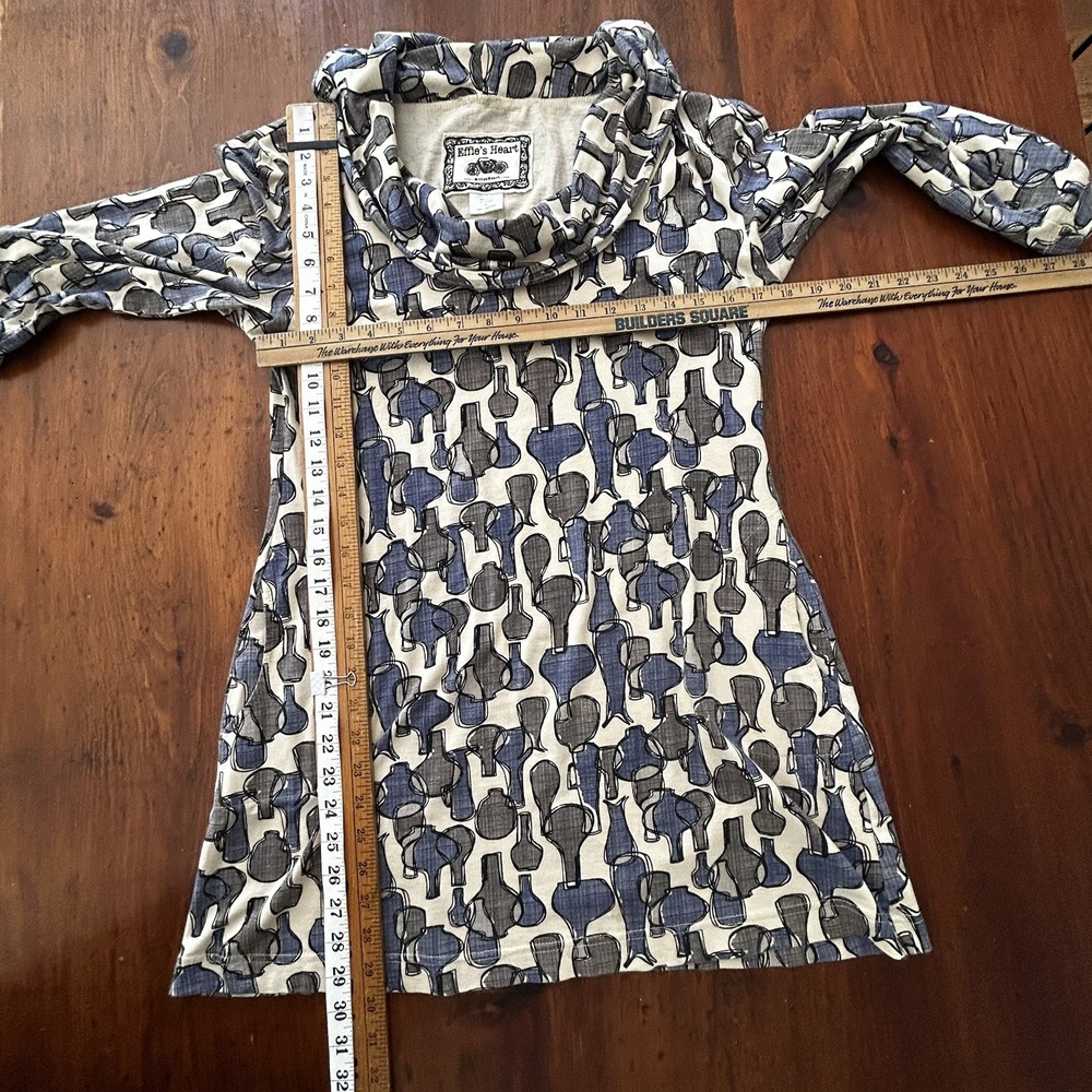 EFFIES HEART Art to Wear Julliard TOP M Knit Tunic Cowl Artsy Novelty Lagenlook - Picture 13 of 15